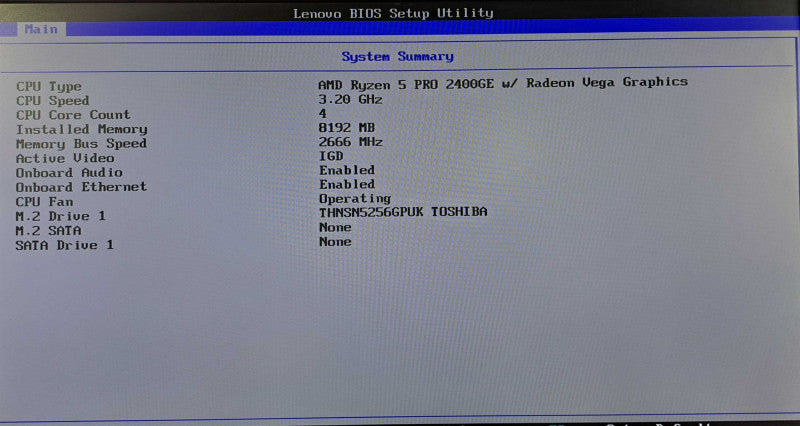 Lenovo M715q USFF| Ryzen 5 PRO 2400GE @3.2GHz 4C, 8GB DDR4, 256GB NVMe, Wi-Fi