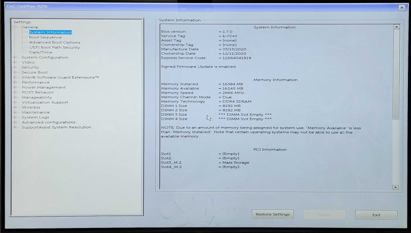 Dell OptiPlex 7070 SFF, i5-9500 3.00GHz 6C, 16GB DDR4, 512GB NVMe