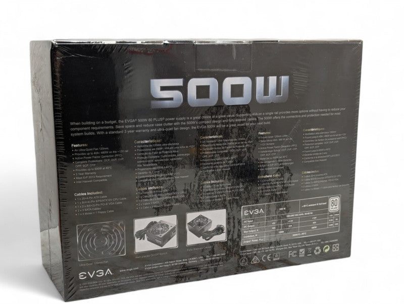 EVGA 500W 100-W1-0500-KR Computer Power Supply  Q-