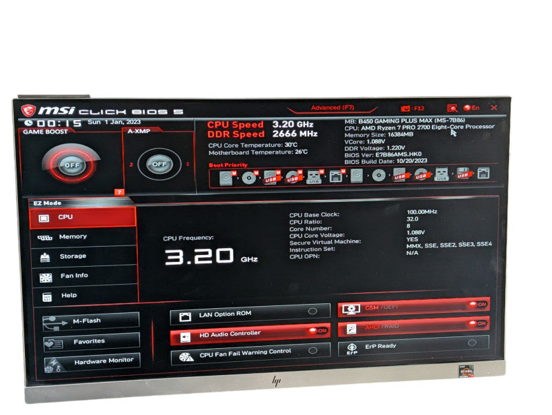 MSI B450 Gaming Plus Max AM4 Ryzen 7 PRO 2700 16GB RAM  -