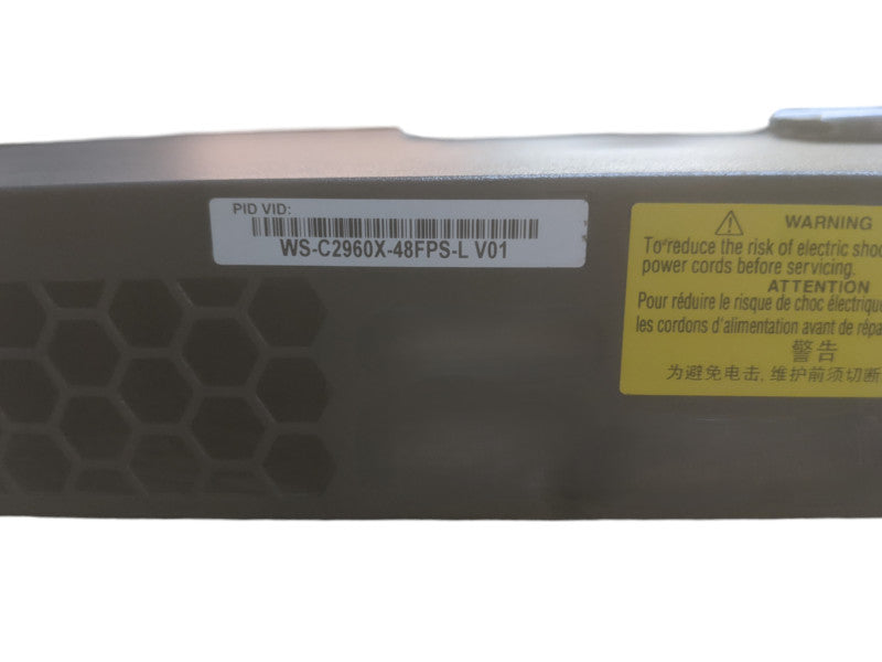 Cisco WS-C2960X-48FPS-L V01 | 48 Port Gigabit PoE+ 740W Switch | 4x SFP Q