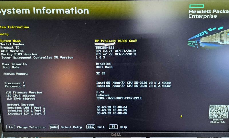 HP DL360 Gen9 1U 8x 2.5" | 2x Xeon E5-2630 v3 @2.4GHz 8C, 32GB DDR4, P440ar Q