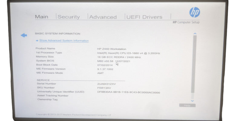 HP Z440 Workstation | Xeon E5-1660 v4 | 16GB DDR4 | No HDD | No GPU