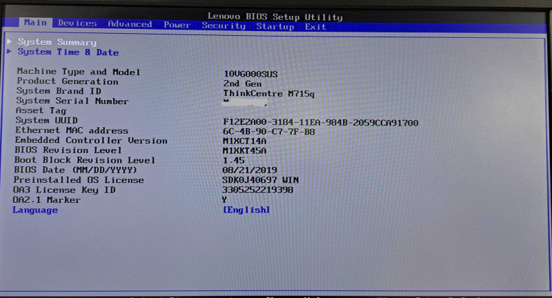 Lenovo M715q USFF| Ryzen 5 PRO 2400GE @3.2GHz 4C, 8GB DDR4, 256GB NVMe, Wi-Fi