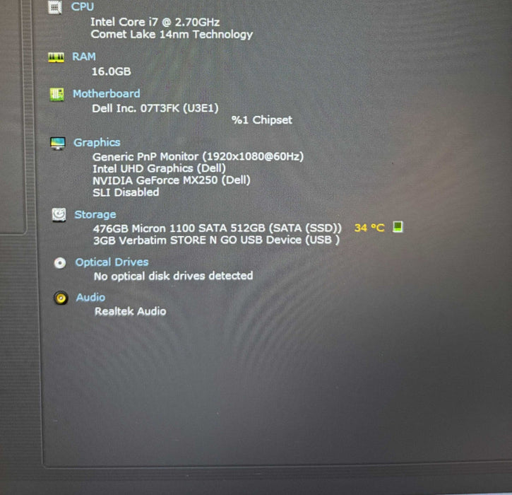Dell Latitude 5411 i7-10850H GeForce MX250 16GB RAM 512GB SSD  Lap200