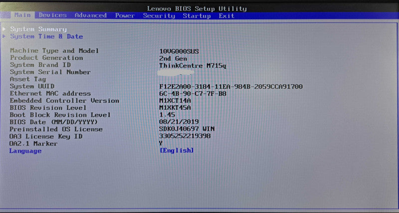 Lenovo M715q USFF| Ryzen 5 PRO 2400GE @3.2GHz 4C, 8GB DDR4, Wi-Fi, No HDD's