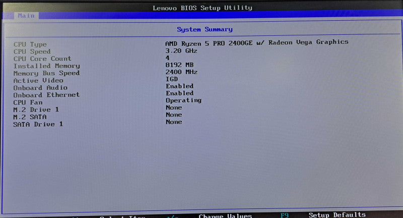 Lenovo M715q USFF| Ryzen 5 PRO 2400GE @3.2GHz 4C, 8GB DDR4, Wi-Fi, No HDD's
