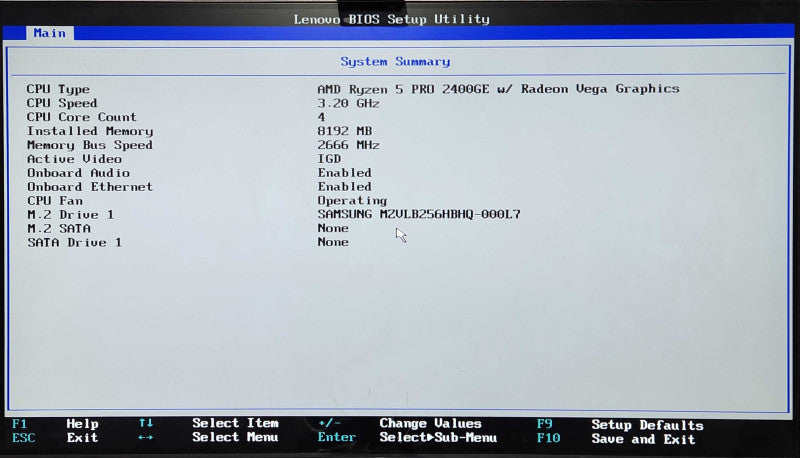 Lenovo M715q USFF| Ryzen 5 PRO 2400GE 3.2GHz 4C, 8GB DDR4, 256GB NVMe, Wi-Fi