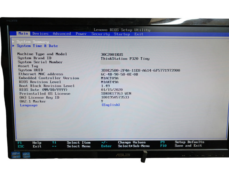 Lenovo ThinkStation P320 Tiny i7-7700T 16GB Quadro P600
