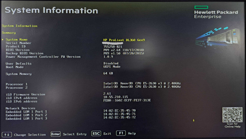 HP DL360 Gen9 1U 8x 2.5" | 2x Xeon E5-2630 v3 @2.4GHz 8C, 64GB DDR4, P440ar