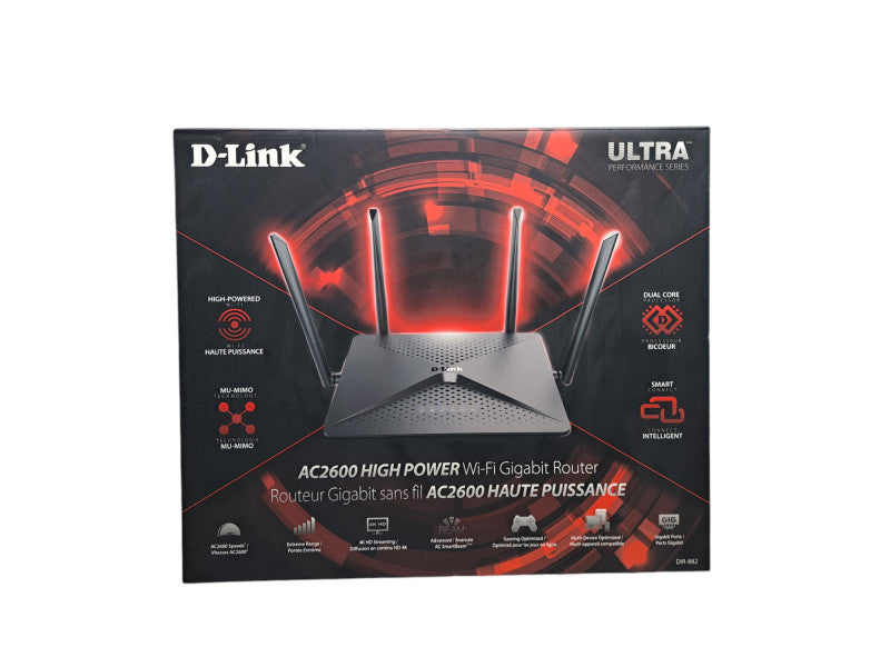 D-Link DIR-882 | AC2600 Dual-Band Wi-Fi Router 4K HD Gigabit MU-MIMO