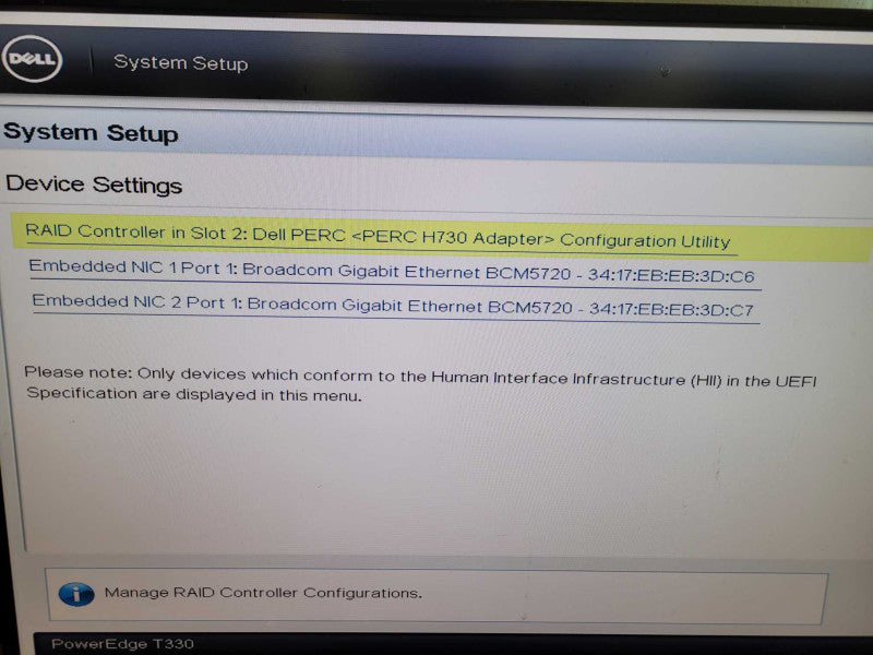 Dell PowerEdge T330 - Xeon E3-1230 v5 | 16GB RAM | NO HDD | PERC H730 | 2xPSU %