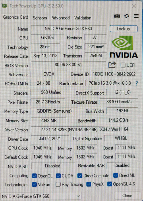 EVGA GeForce GTX 660 2GB GDDR5 Graphics Card