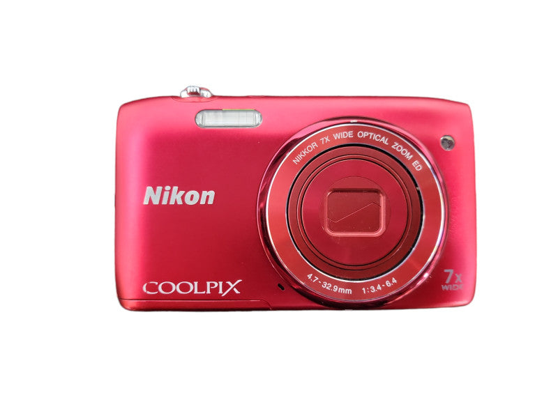Nikon COOLPIX S3400 20MP Digital Camera 7x Zoom Red READ !