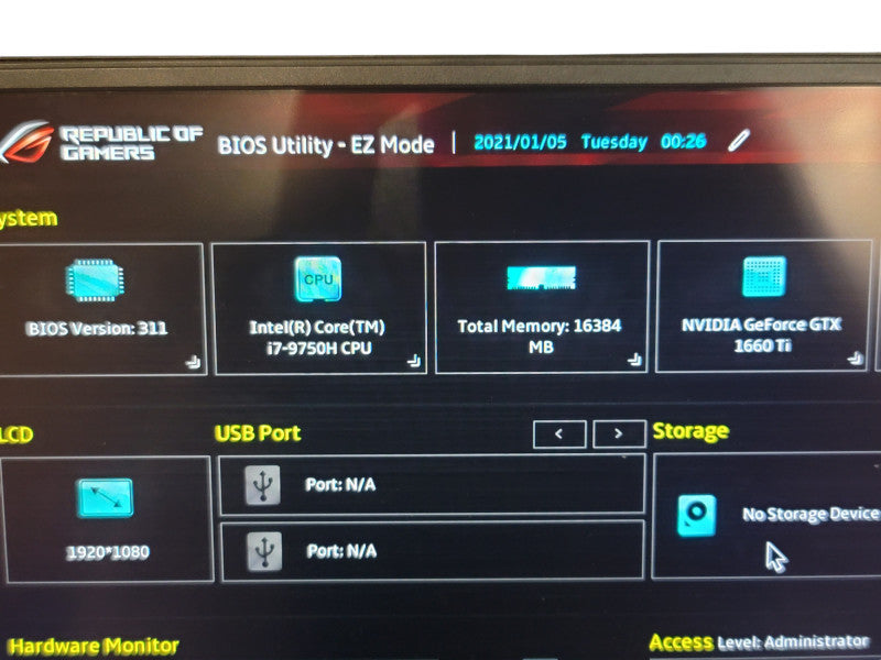 ASUS ROG Zephyrus i7-9750H| 16GB DDR4| GTX 1660 Ti| NO SD FOR PARTS/REPAIR  β BudLap