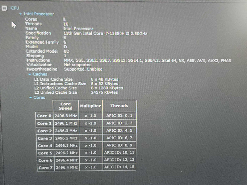 Dell Latitude 5421| i7-11850H| 16GB DDR4| GeForce MX450| 256GB SSD  NO ADAPTE β Lap200