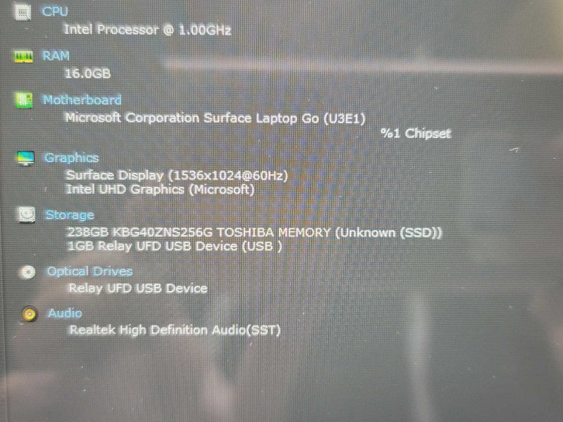 Microsoft Surface Go Laptop i5-1035G1| 16GB DDR3| 256GB SSD  FOR PARTS  β BudLap