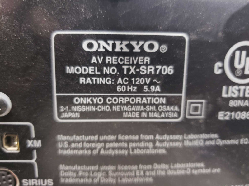 Onkyo TX- SR706 High Power USB AV Receiver