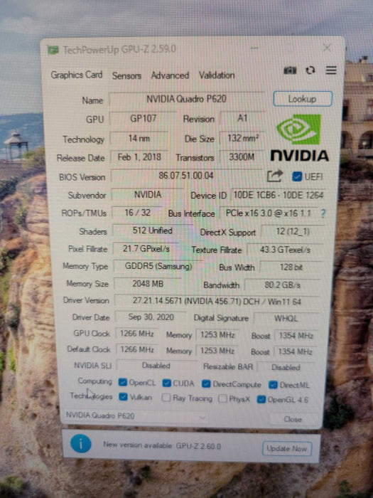 NVIDIA QUADRO P620 2GB PCIE %