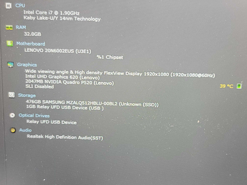 Lenovo ThinkPad P53s| i7-8665U| 32GB DDR4| Quadro P520| 512GB SSD  Qβ Lap200