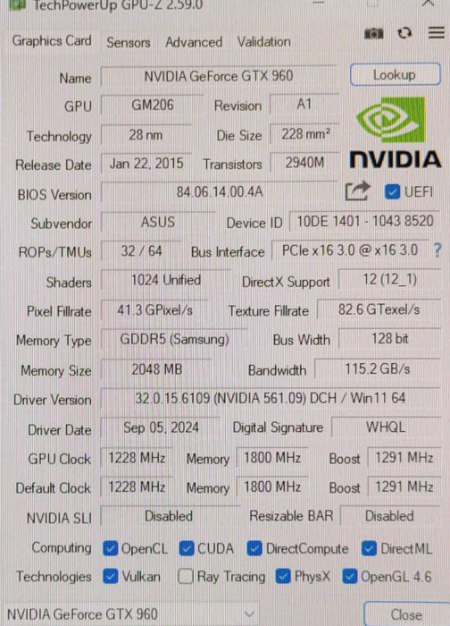 Asus STRIX GTX960-DC20C-2GD5 Graphics card  _