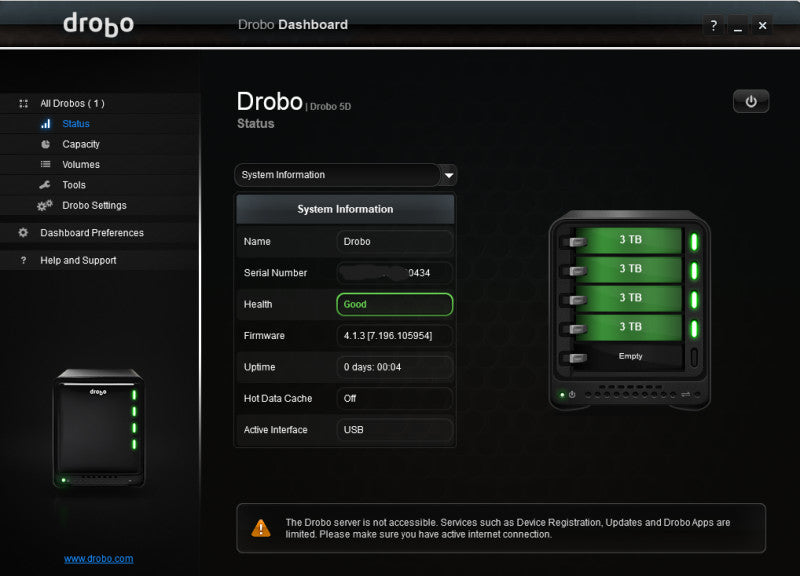 Drobo 5D DRDR5-A | 5-Bay USB Storage Array w/ 4x 3TB HDD's