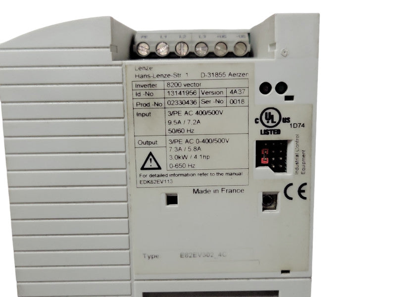 Lenze Hans-Lenze-Str 1 D-31855 Aerzen, type E82EV302_4C READ _