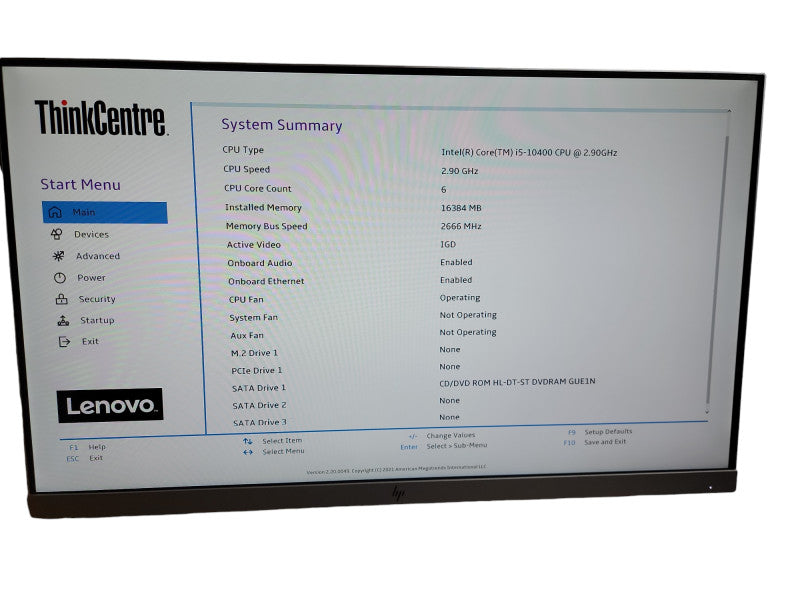 Lenovo ThinkCentre M70s  i5 - 10400 CPU @ 2.90GHz 16GB DDR4 Ram  θ
