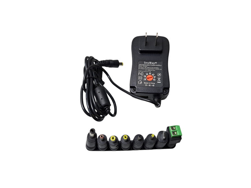 Soulbay 30W Universal AC/DC Adapter Power Supply Replacement 100V-240V Input Q