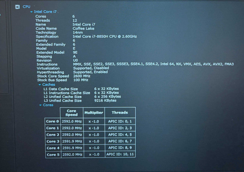 Dell Latitude 5491 i7-8850H@2.6GHz GeForce MX130 2GB GPU 16GB RAM 256SSD READ  Lap200
