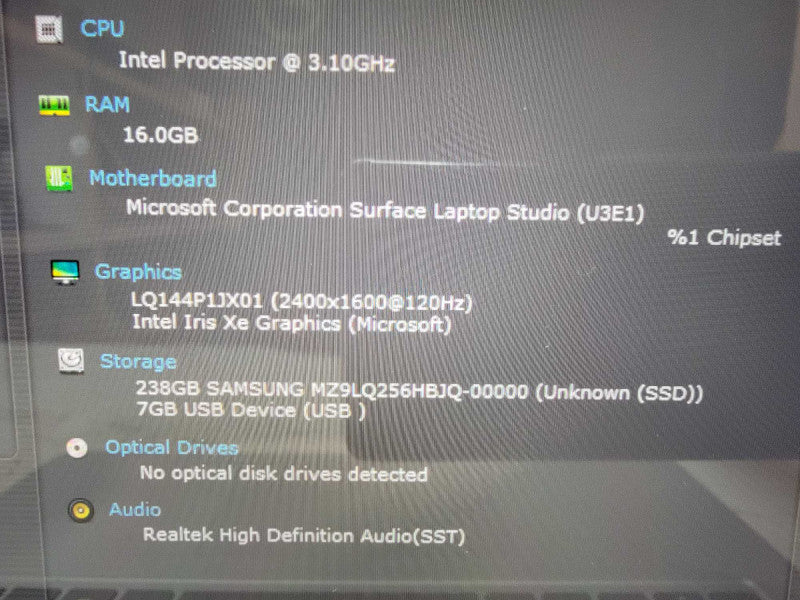 MS Surface Studio 1964 | 4-Core i5-11300H @3.1GHz 16GB RAM 256GB SSD - READ  Lap200