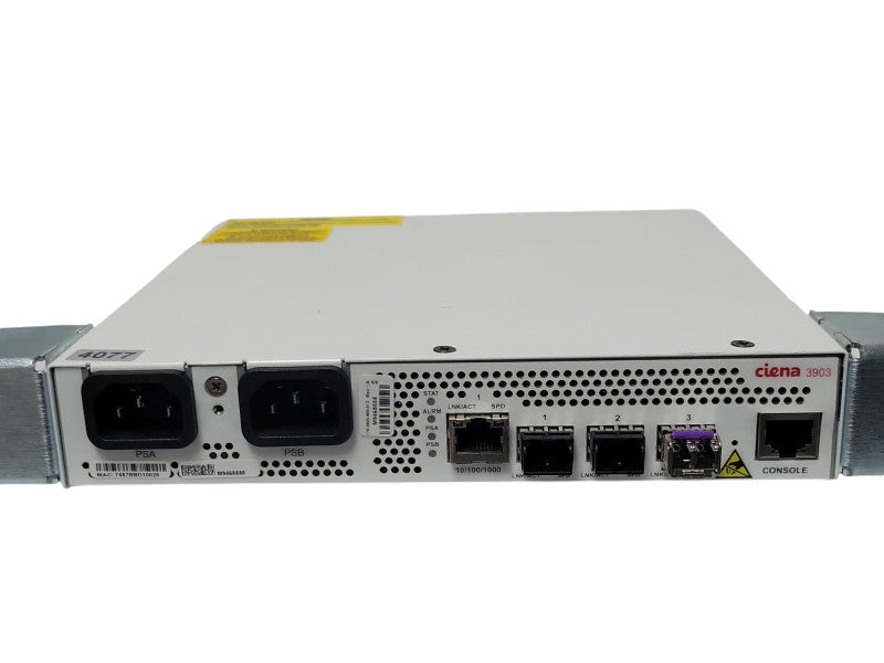 Ciena 3903 170-3903-900 Service Delivery Switch W/ Rack Ears, 2x PSU, Read _