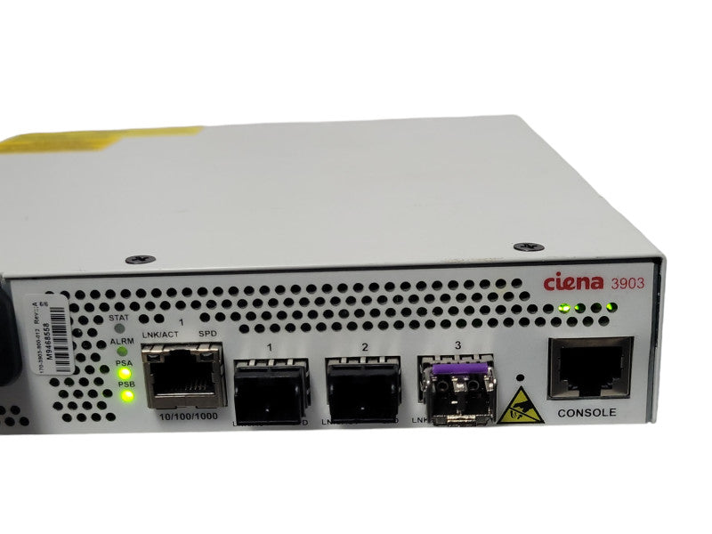 Ciena 3903 170-3903-900 Service Delivery Switch W/ Rack Ears, 2x PSU, Read _