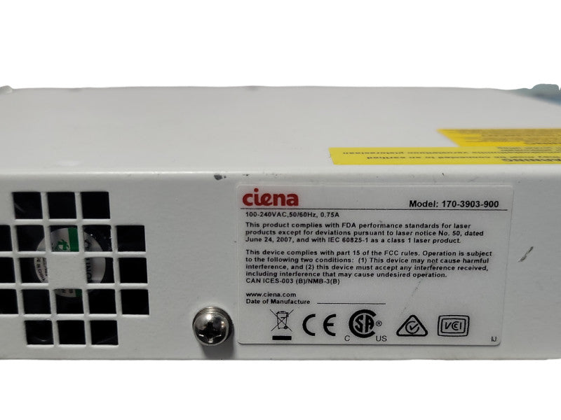 Ciena 3903 170-3903-900 Service Delivery Switch W/ Rack Ears, 2x PSU, Read _