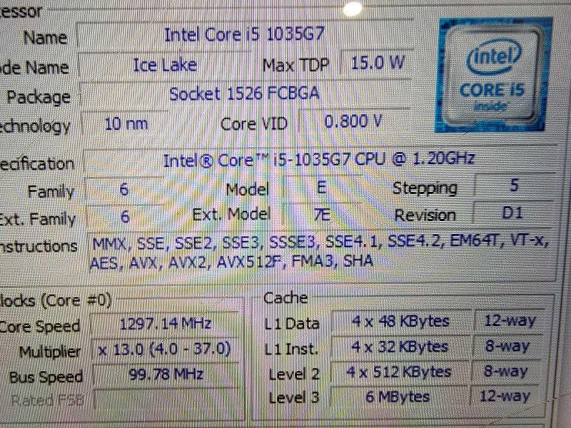 MS Surface Laptop 3 1872 | 4-Core i5-1035G7 @1.2GHz 8GB RAM 256GB SSD - READ  Lap200