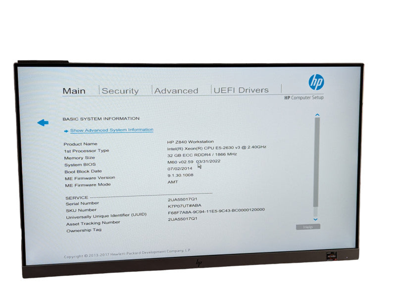 HP Z840 Workstation Intel Xeon E5-2630 v3 @ 2.40Ghz 32GB RAM  -