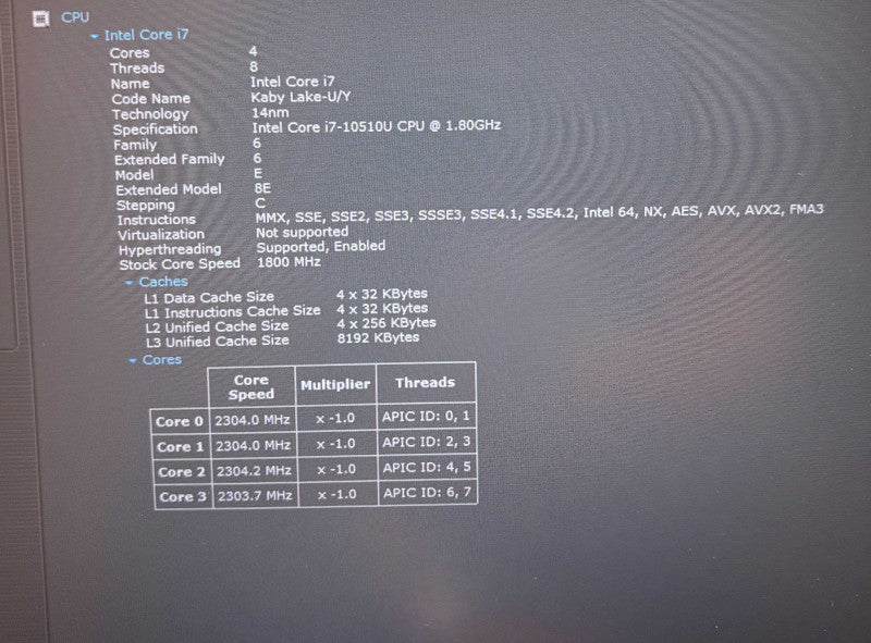 Lenovo ThinkPad E15 Intel Core i7-10510U@1.8GHz 16GB RAM 500GB SSD READ!  Lap200