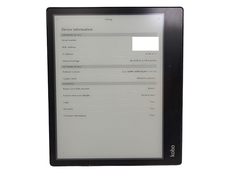 KOBO Eclipsa 10" 32GB Wifi eReader $