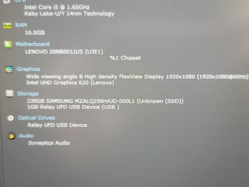 Lenovo ThinkPad E590| i5-8265U| 16GB DDR4| 256GB SSD  β BudLap