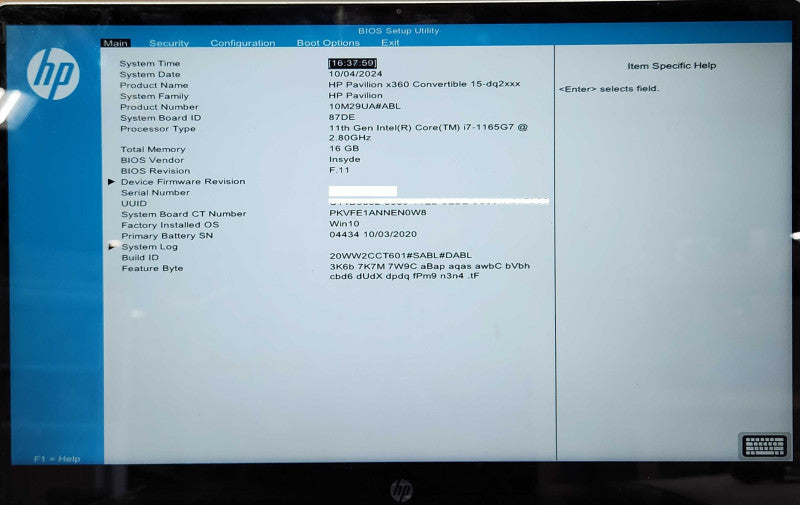 HP HP Pavilion x360 15-dq2xxx, i7-1165G7 2.80GHz, 16GB RAM, 512GB SSD  Lap200
