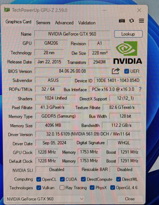 ASUS STRIX GeForce GTX 960 | 4GB GDDR5 PCIE Graphics Card | DVI, HDMI, DP