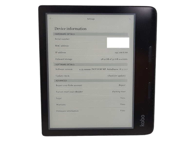 Rakuten Kobo Sage e-book reader N778 Touchscreen 32GB Wi-Fi $