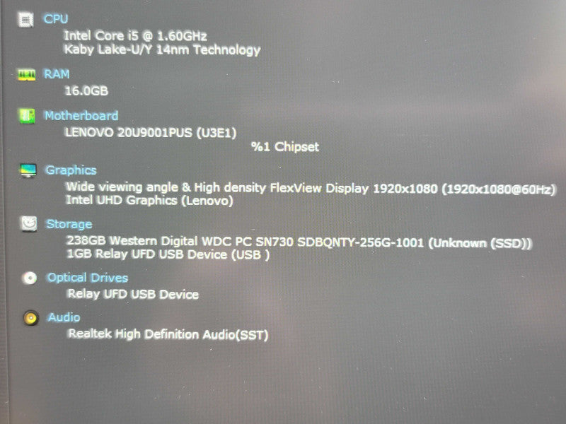 Lenovo ThinkPad X1 Carbon | i5-10210U| 16GB RAM| 256GB SSD READ FOR PARTS  β BudLap