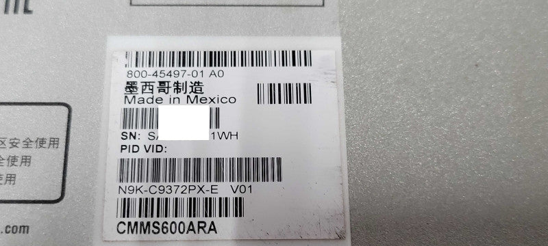 Cisco Nexus N9K-C9372PX-E 48 Port SFP 10G 6 Port QSFP 40G, READ _