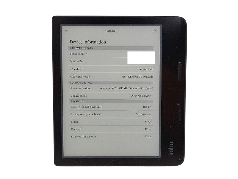 Rakuten Kobo Cadmus Sage e-book reader N778 Touchscreen 32GB Wi-Fi READ $