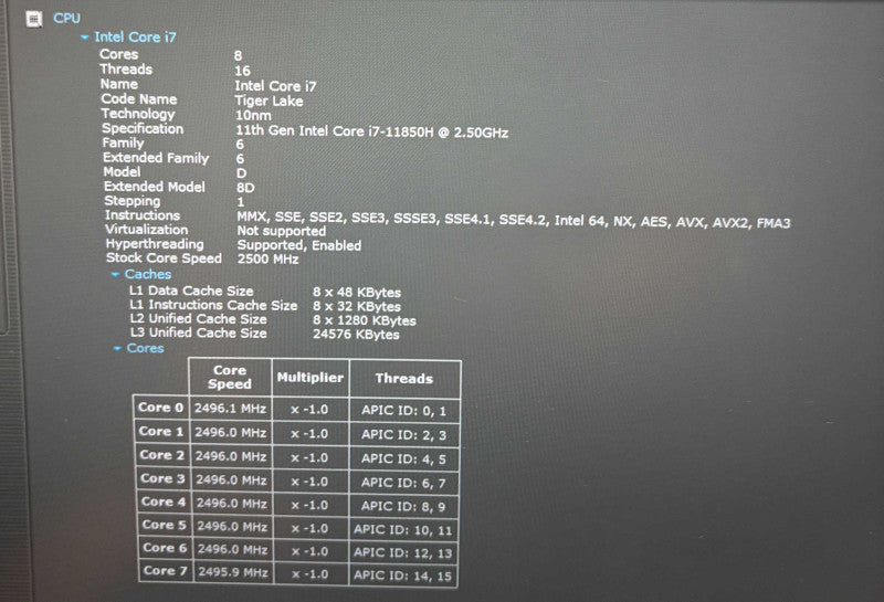 Dell Latitude 5421 i7-11850H GeForce MX450 16GB 256SSD No Power Adapter READ!  Lap200