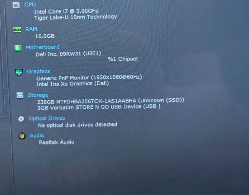 Dell Latitude 7420 TOUCH Intel Core i7-1185G7@3GHz 16GB RAM 256GB SSD  Lap200