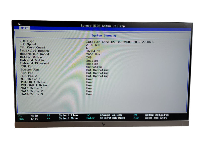 Lenovo ThinkCentre M720s SFF i5 - 9400 CPU @ 2.90GHz 16GB DDR4 Ram θ