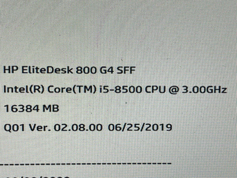 HP Elitedesk 800 G4 SFF i5-8500T 3.0GHz 16GB DDR4, No HDD (READ)