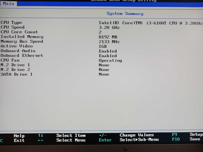 Lenovo ThinkCentre M710q i3-6100 3.2GHz 8GB DDR4 No HDD